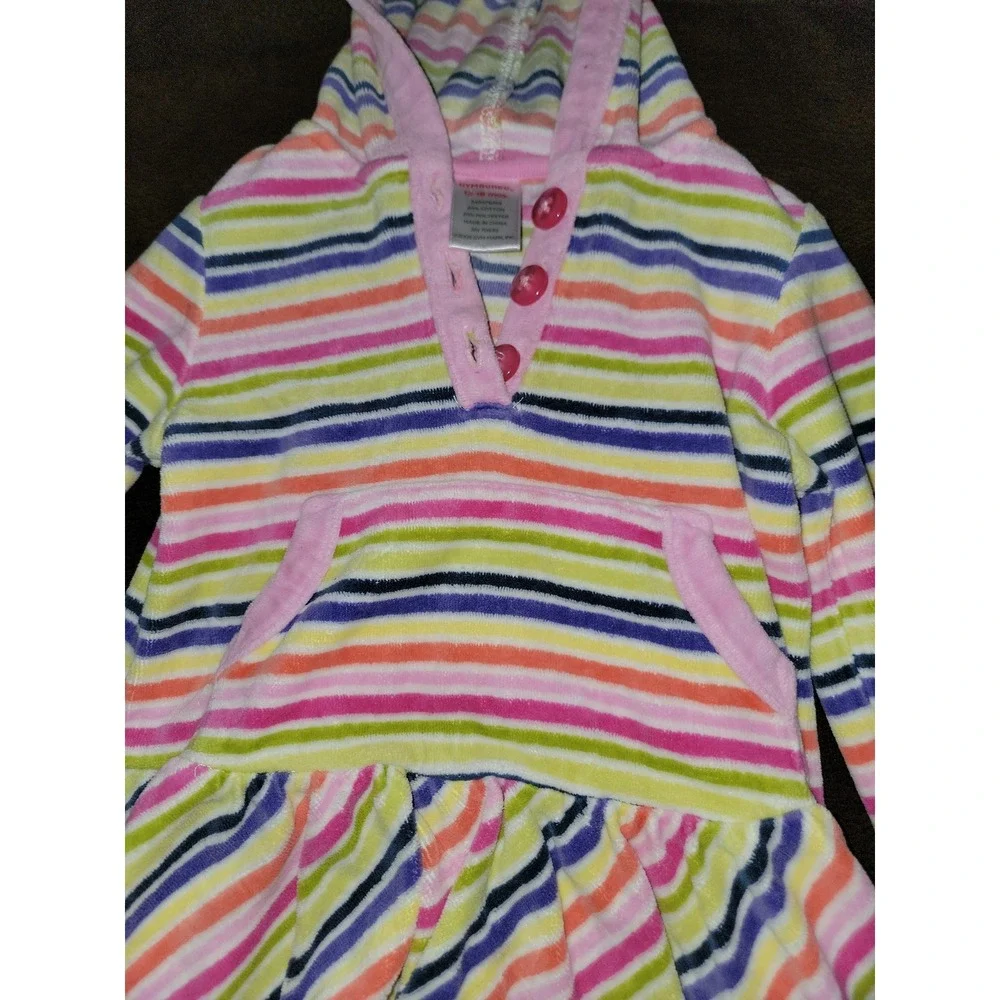 Gymboree candy‎ shoppe striped hooded dress size 12 18 months